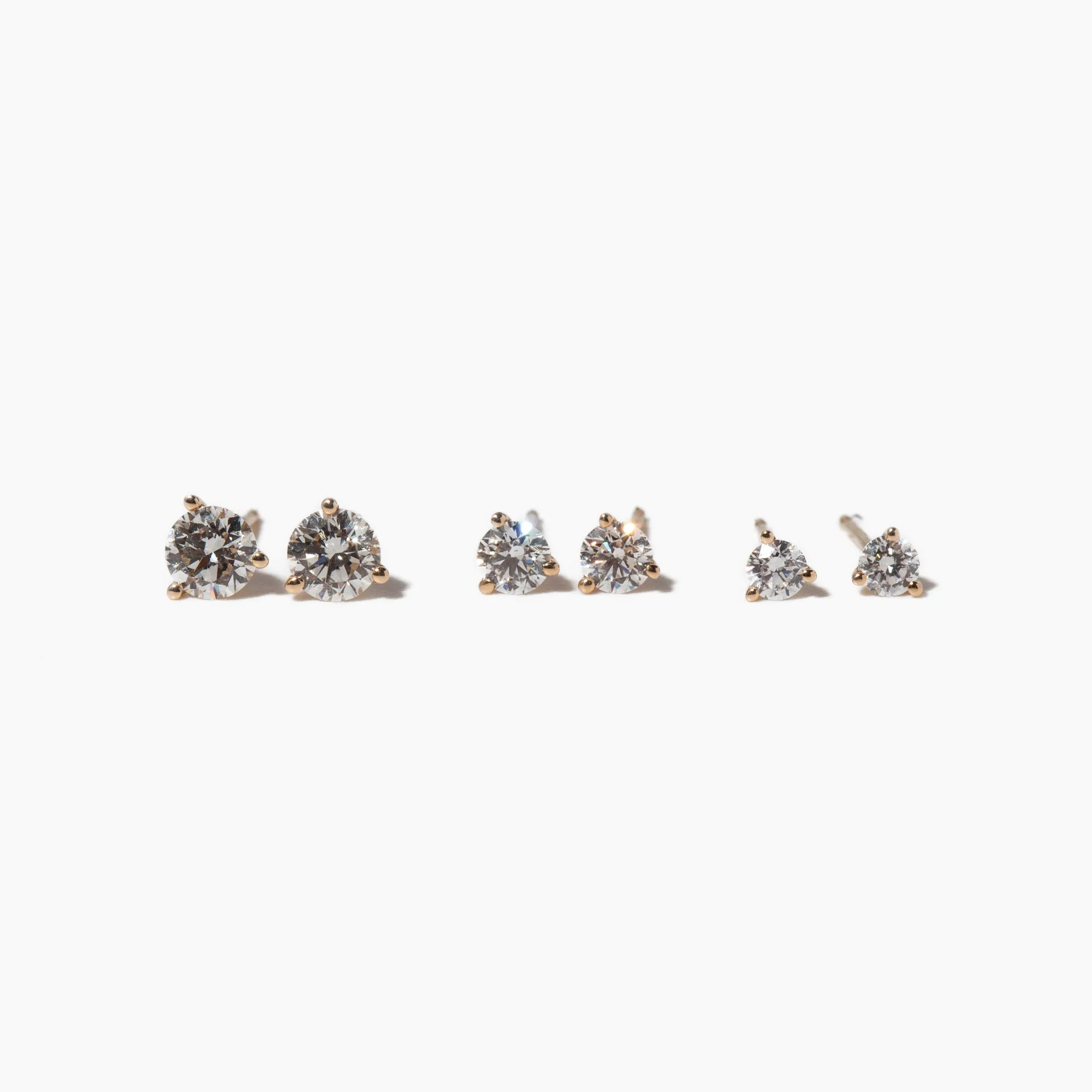 1.0 tcw Three-Prong Diamond Solitaire Studs