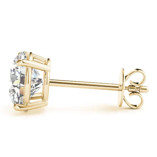 1.00 to 6.00 Carat Diamond, Stylish Prong Set 14K White Gold Round-cut Diamond Stud Earring (I-J,VS2-SI1)  Lab Grown Diamond