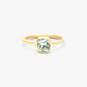 1.07 Carat One-of-a-Kind Cushion Cut Pale Mint Green Tourmaline Ring | TR56-OOAK