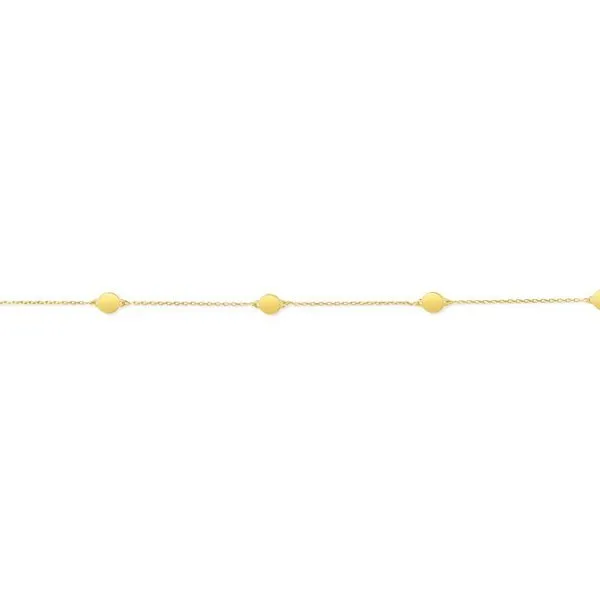 10K Gold Station Disc Bracelet (Yellow, Rose)