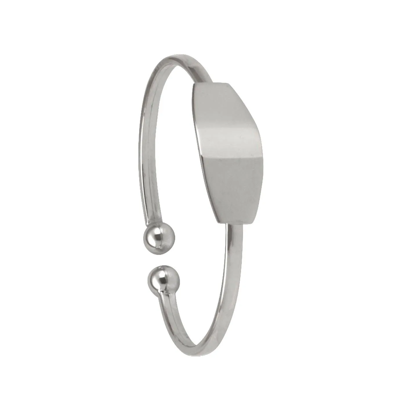 10K White Gold Baby ID Bangle Bracelet
