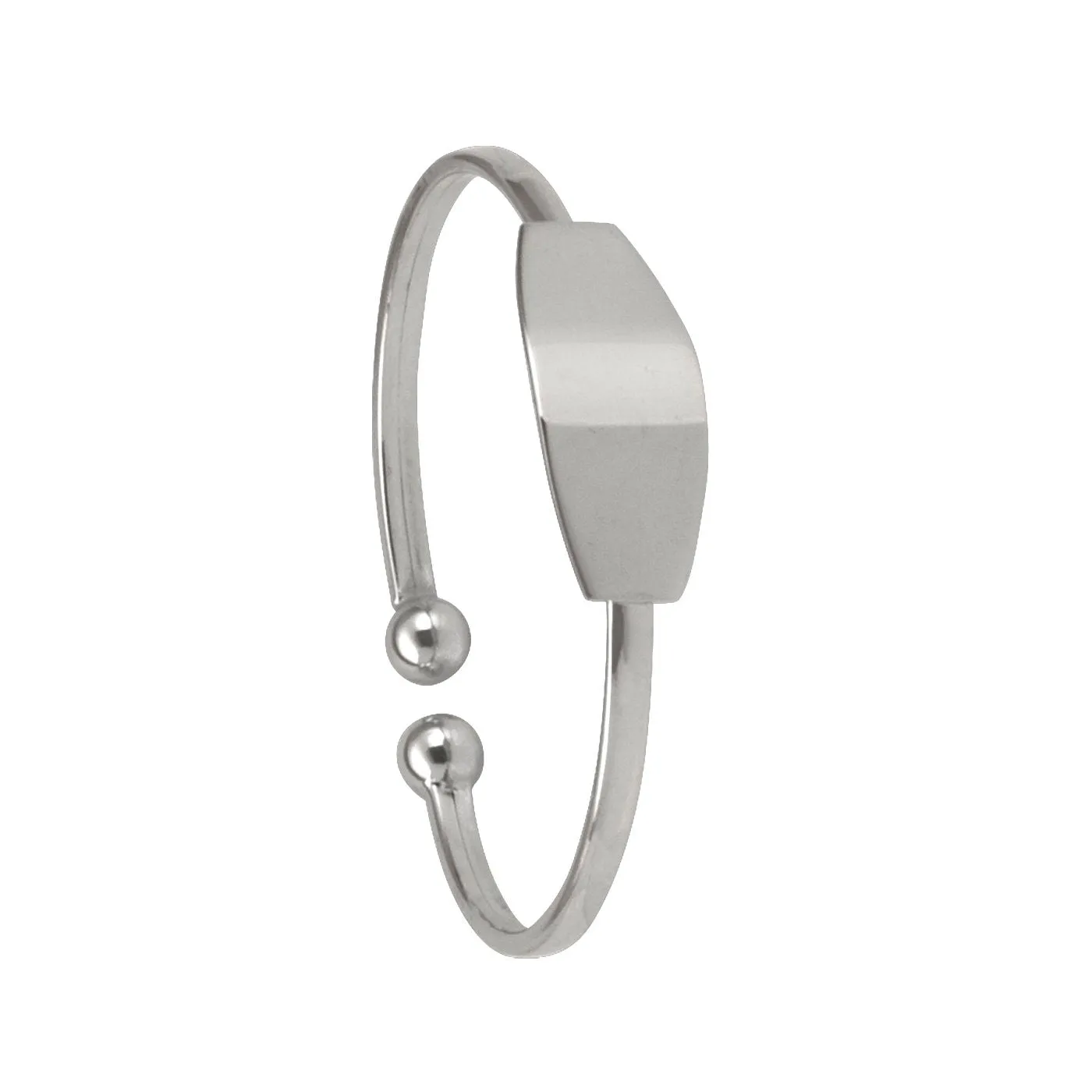 10K White Gold Baby ID Bangle Bracelet