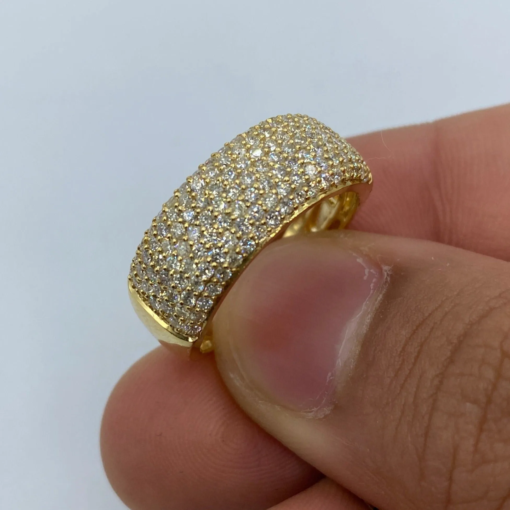 10K Yellow Gold Dome Diamond Band