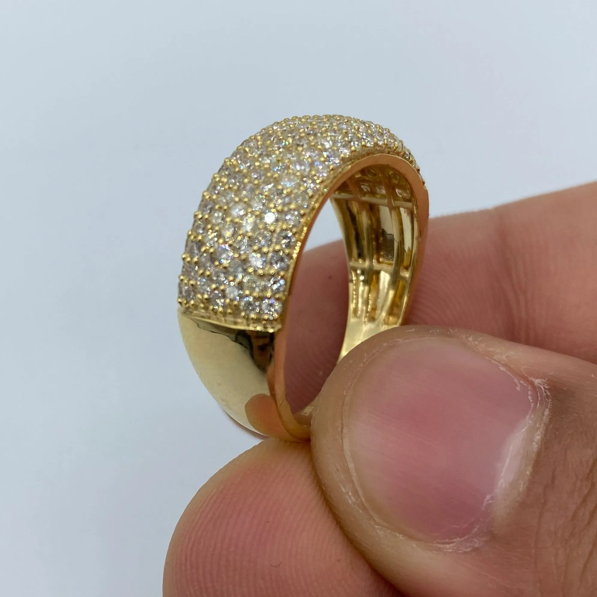 10K Yellow Gold Dome Diamond Band