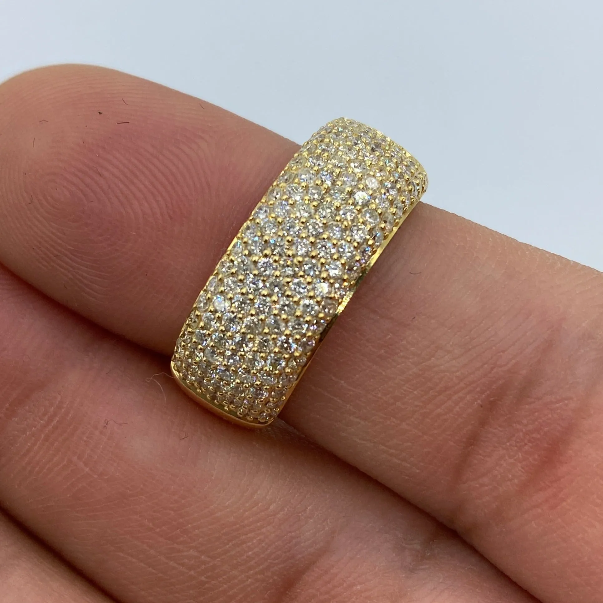 10K Yellow Gold Dome Diamond Band