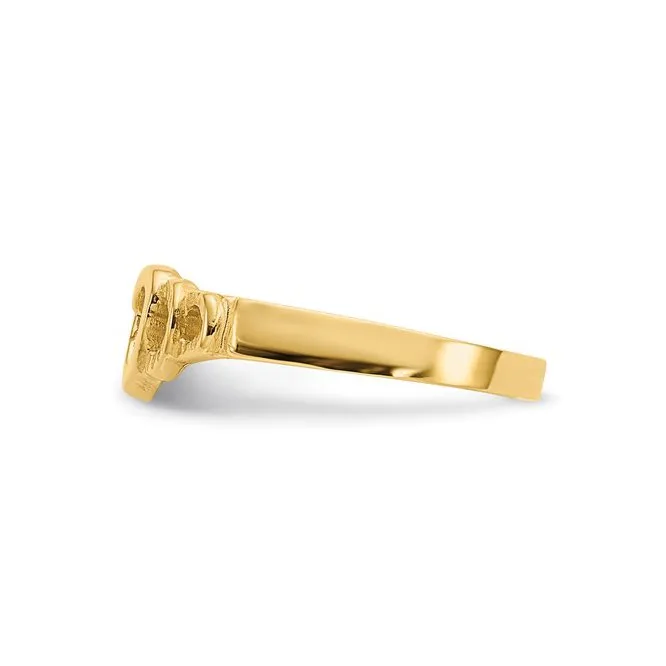 10K Yellow Gold Heart Childrens Ring