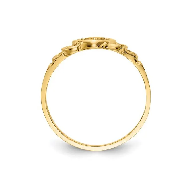 10K Yellow Gold Heart Childrens Ring