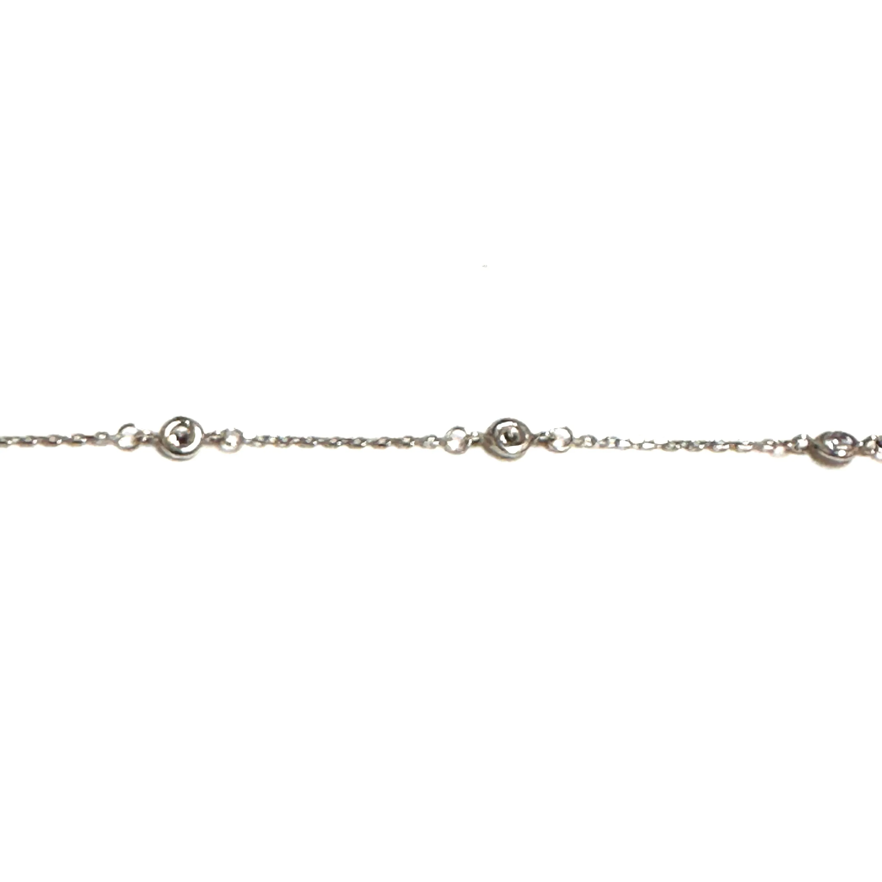 10K Yellow or White Gold CZ Bezel Set Station Bracelet