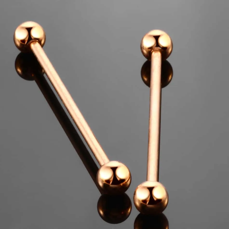 10PCS Stainless Steel Industrial Barbell Rings Ear Studs 5 Color*2