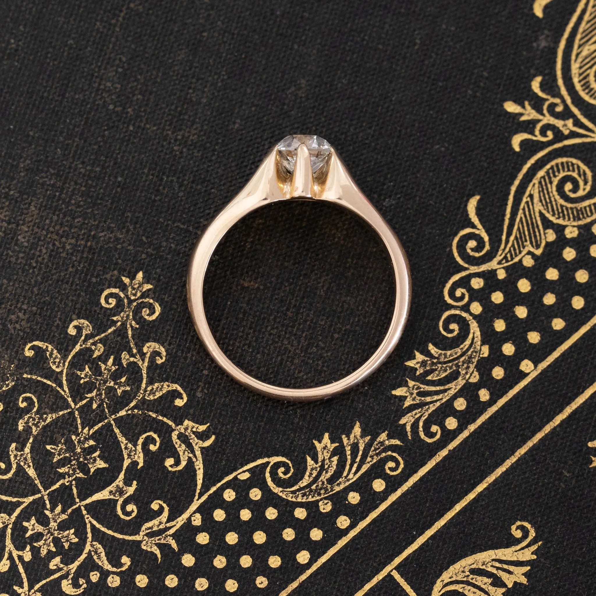 1.13ct Old Mine Cut Diamond Belcher Ring, EGL G SI2