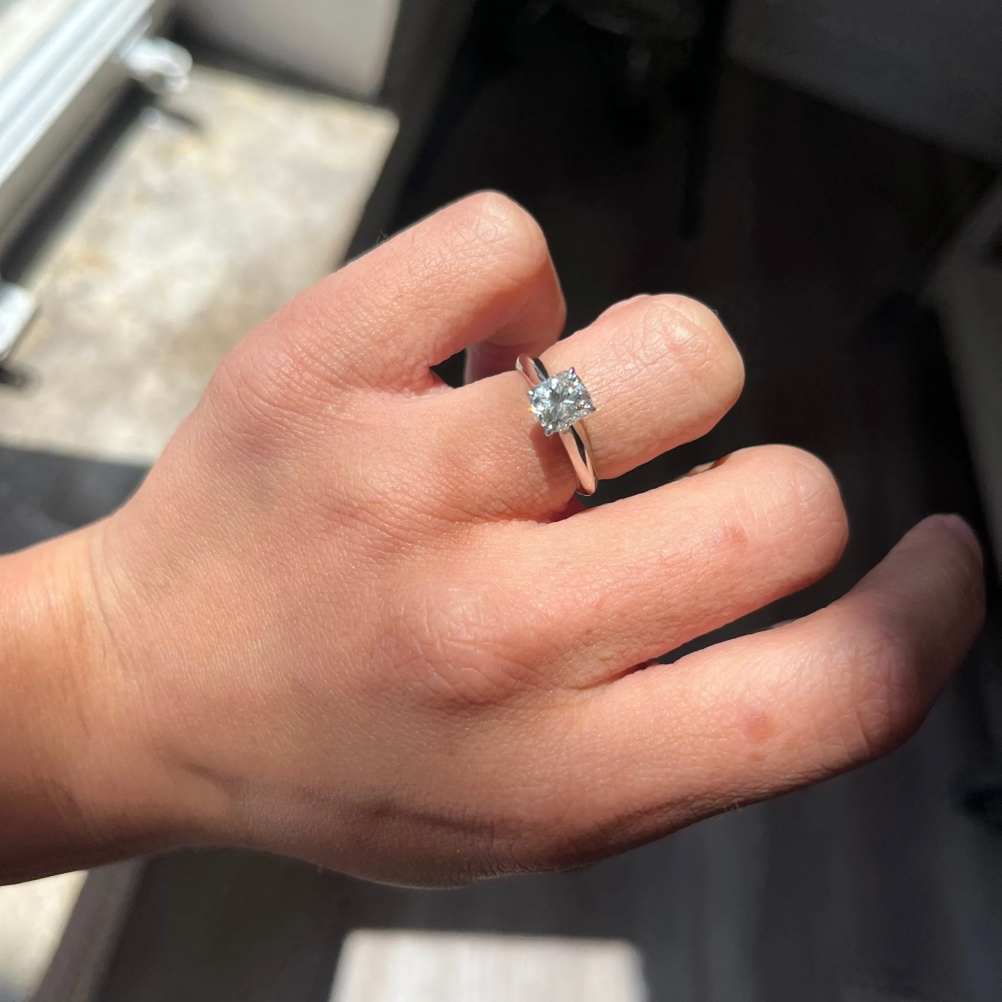 1.16ct Cushion Cut Diamond Solitaire