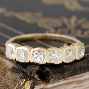 1.40ctw Old Mine Cut Diamond Bezel Band