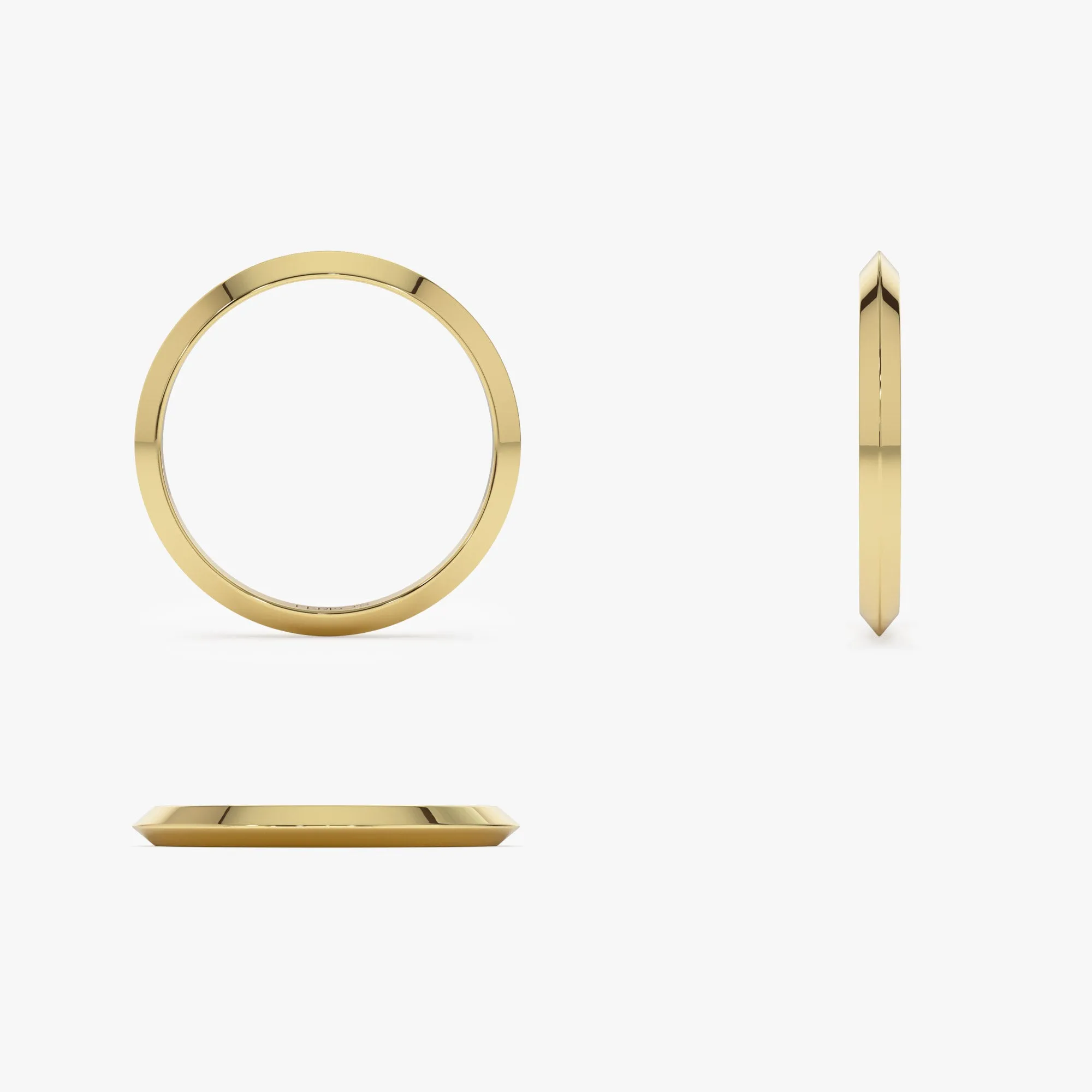 14K 2MM Knife Edge Wedding Band