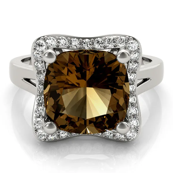 14K Cushion Cut Diamond Ring