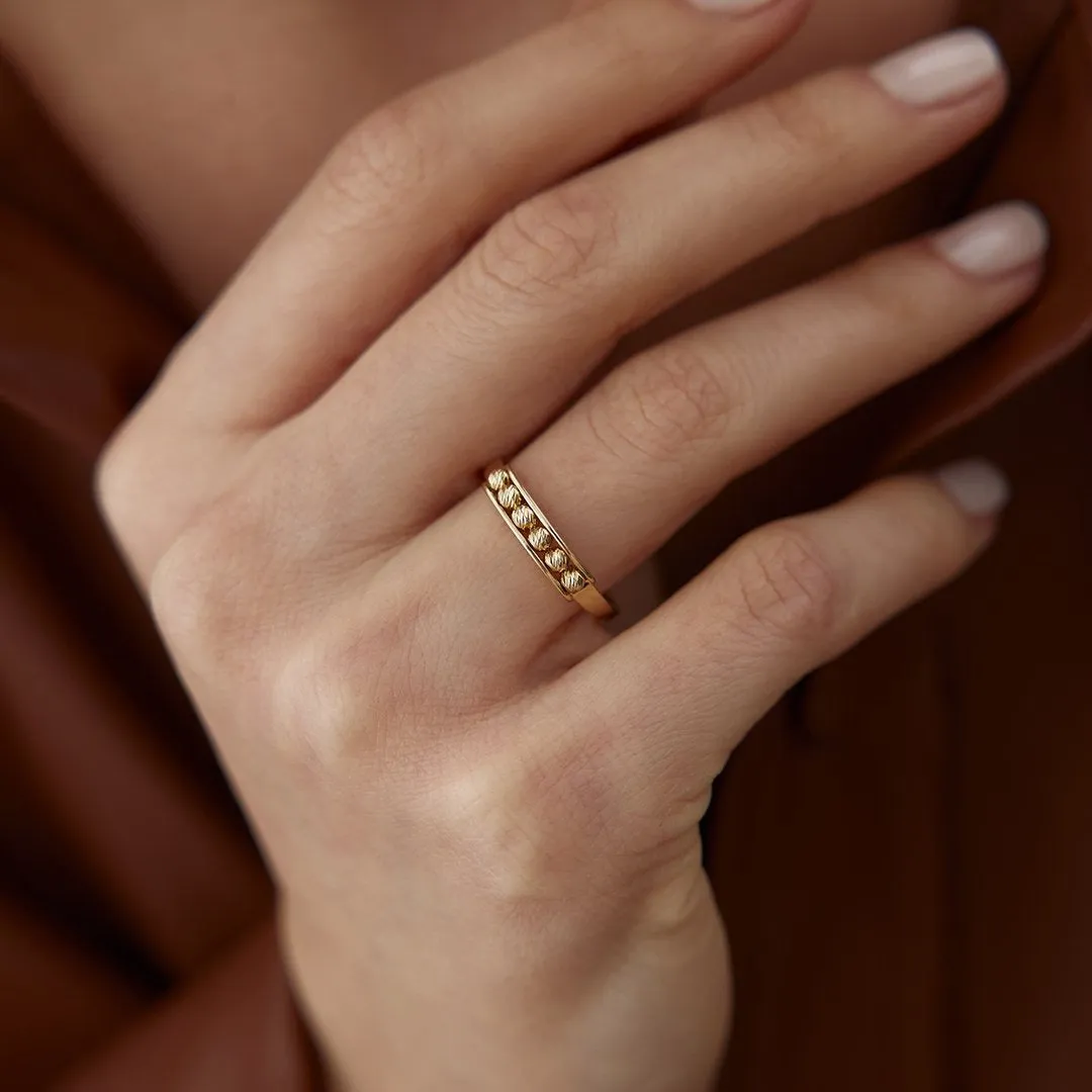 14k Gold Abacus Dorica Ring