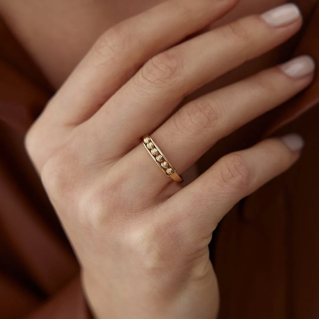 14k Gold Abacus Dorica Ring
