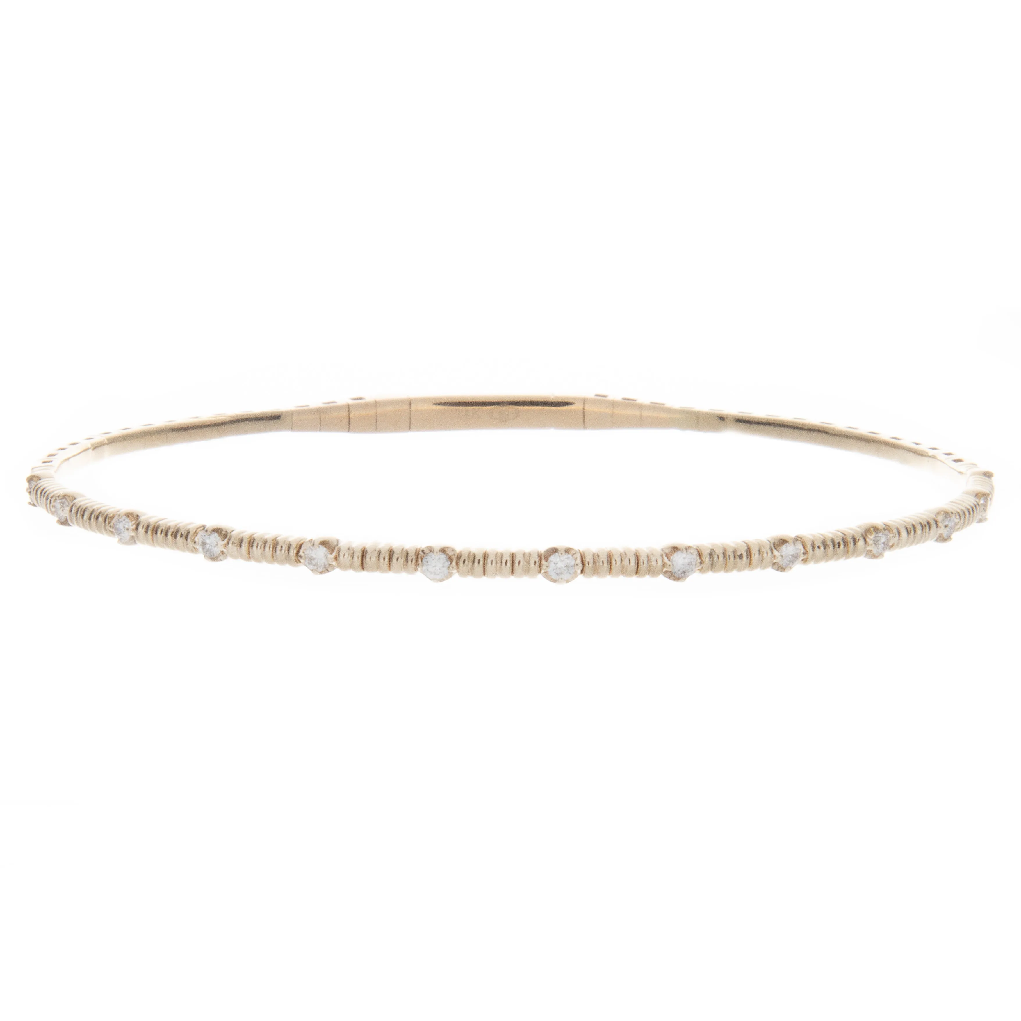 14k Gold & Titanium Wire Diamond Bangle