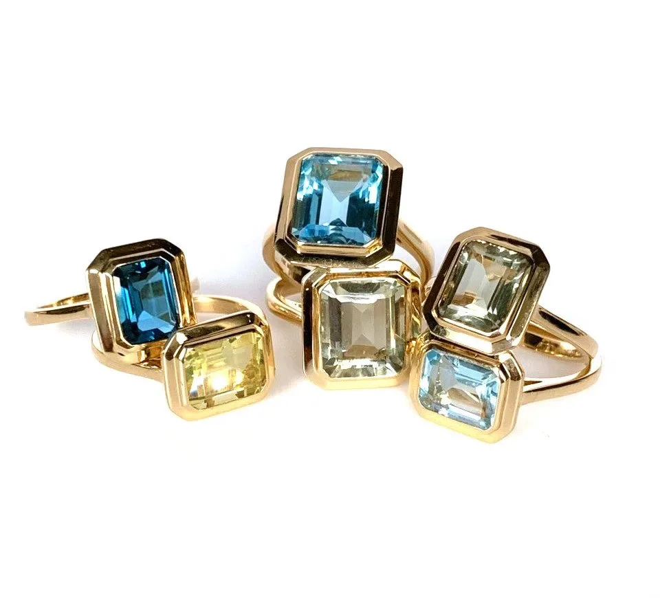 14k gold emerald cut green amethyst fashion ring MR5026GAM