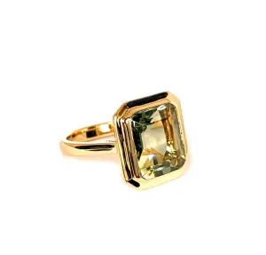 14k gold emerald cut green amethyst fashion ring MR5026GAM