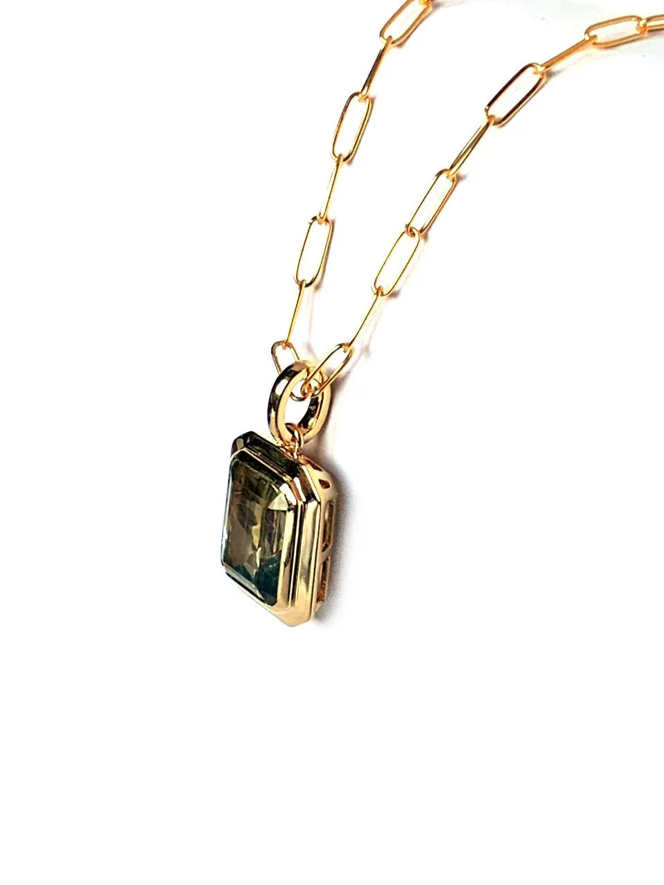 14k gold emerald cut green amethyst fashion ring MR5026GAM
