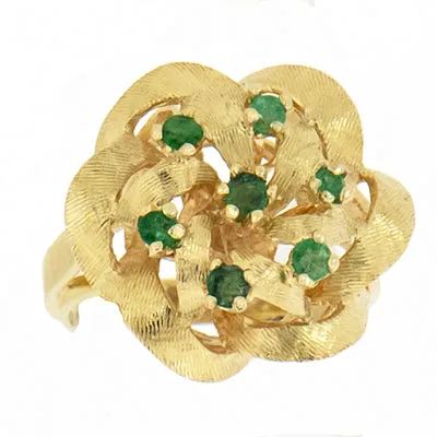 14K Gold Ladies Emerald Custom Ring