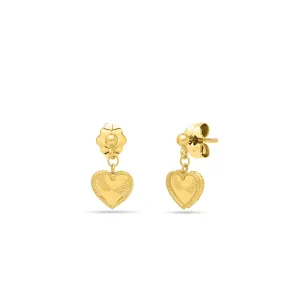 14K Gold Prosecco Radiating Heart Earrings