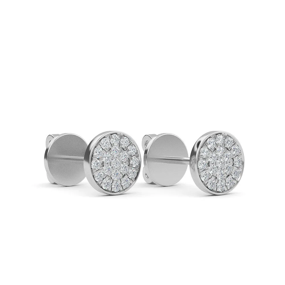 14K Gold Round Diamond Earrings