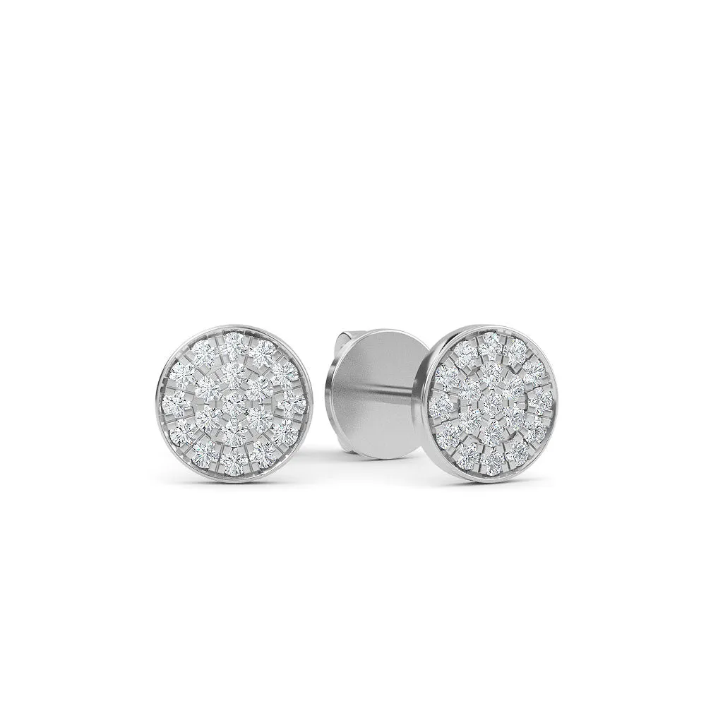 14K Gold Round Diamond Earrings