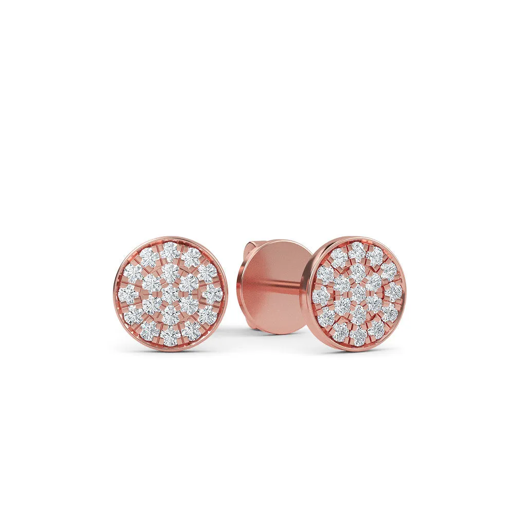 14K Gold Round Diamond Earrings