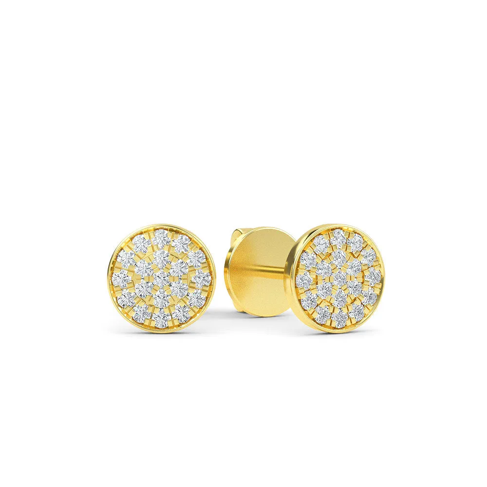 14K Gold Round Diamond Earrings