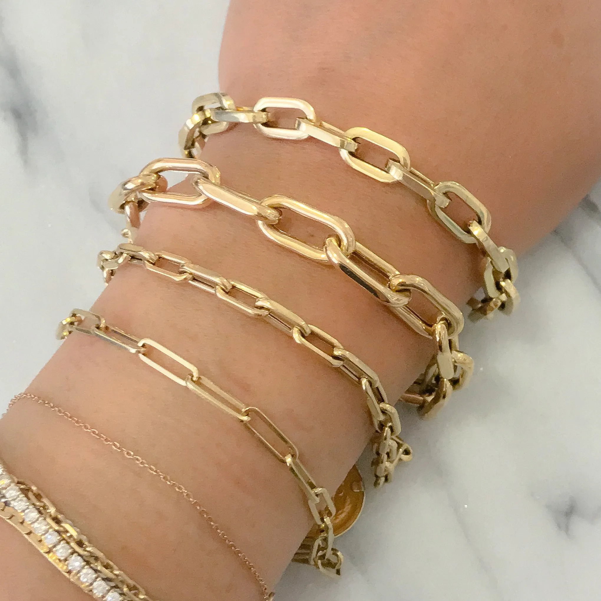 14K Gold Thick Oval Link Bracelet ~ Large Links