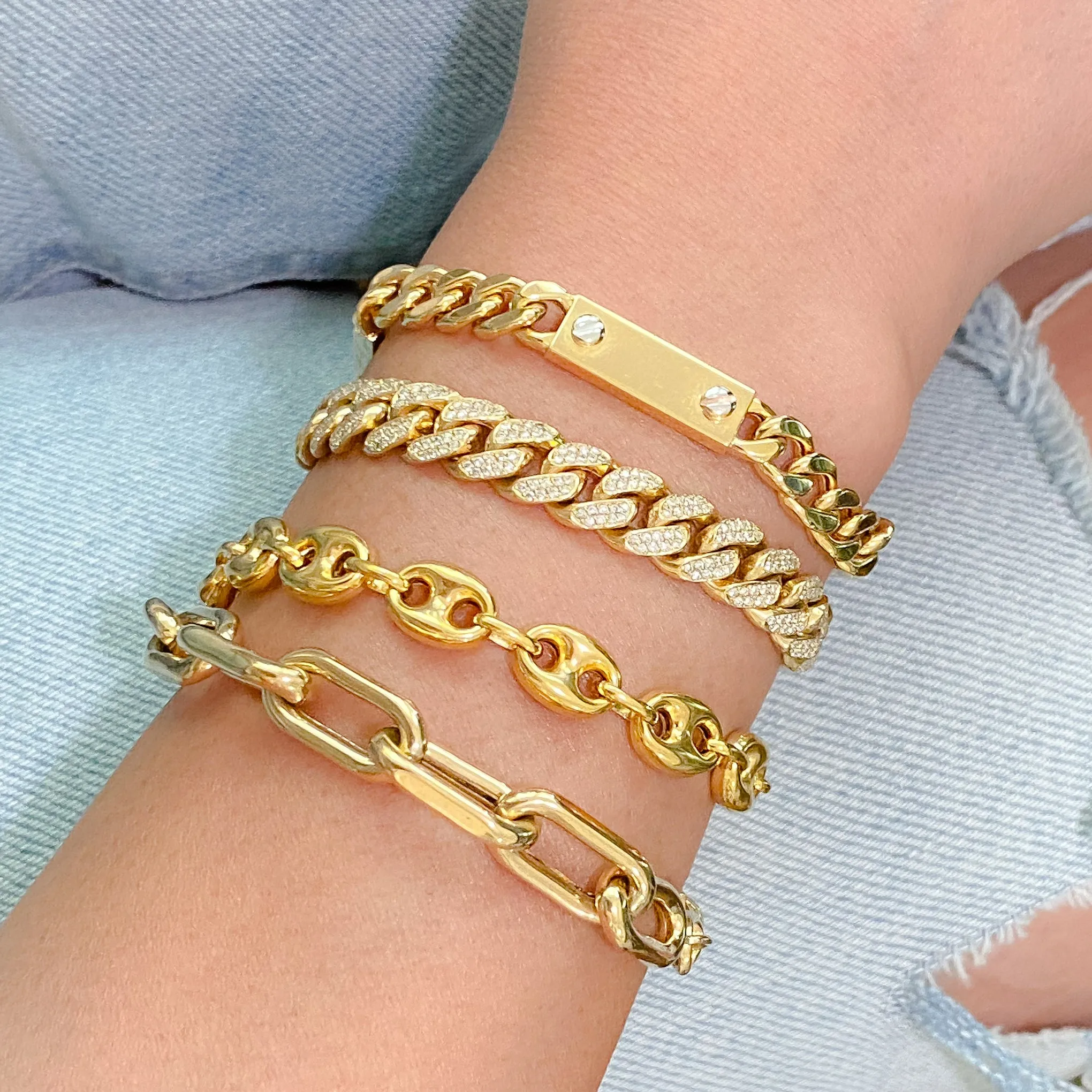 14K Gold Thick Oval Link Bracelet ~ Large Links