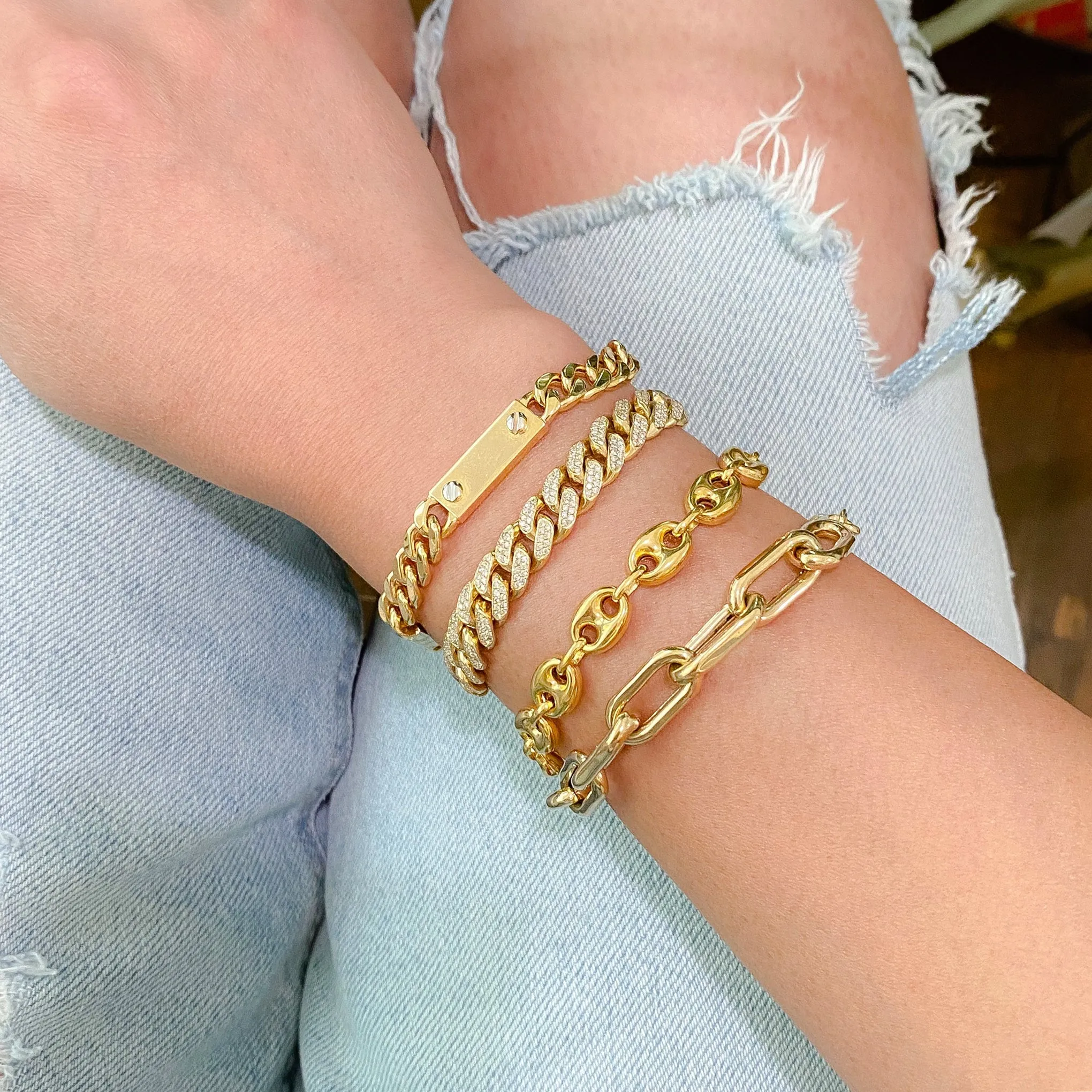 14K Gold Thick Oval Link Bracelet ~ Large Links