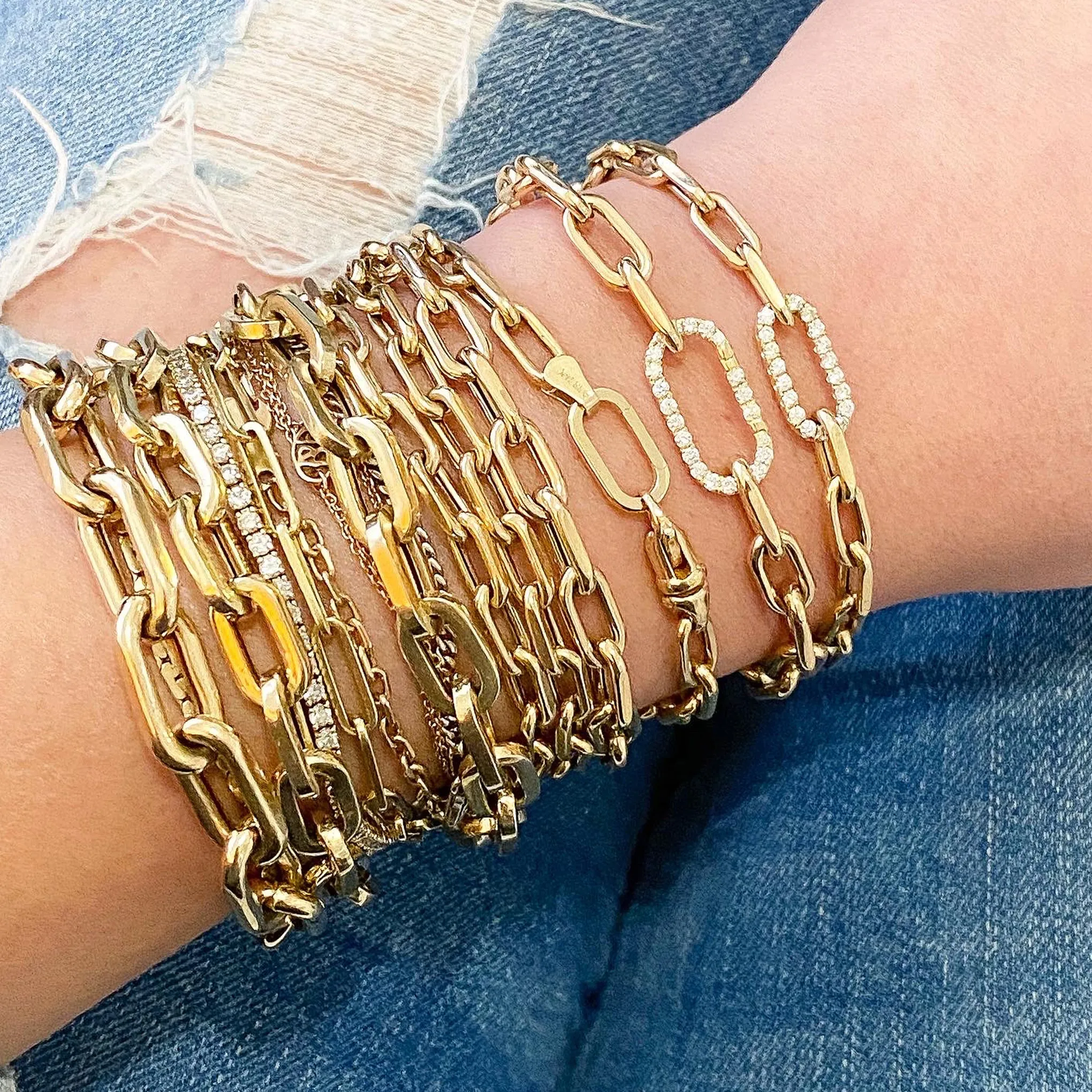 14K Gold Thick Oval Link Bracelet ~ Large Links