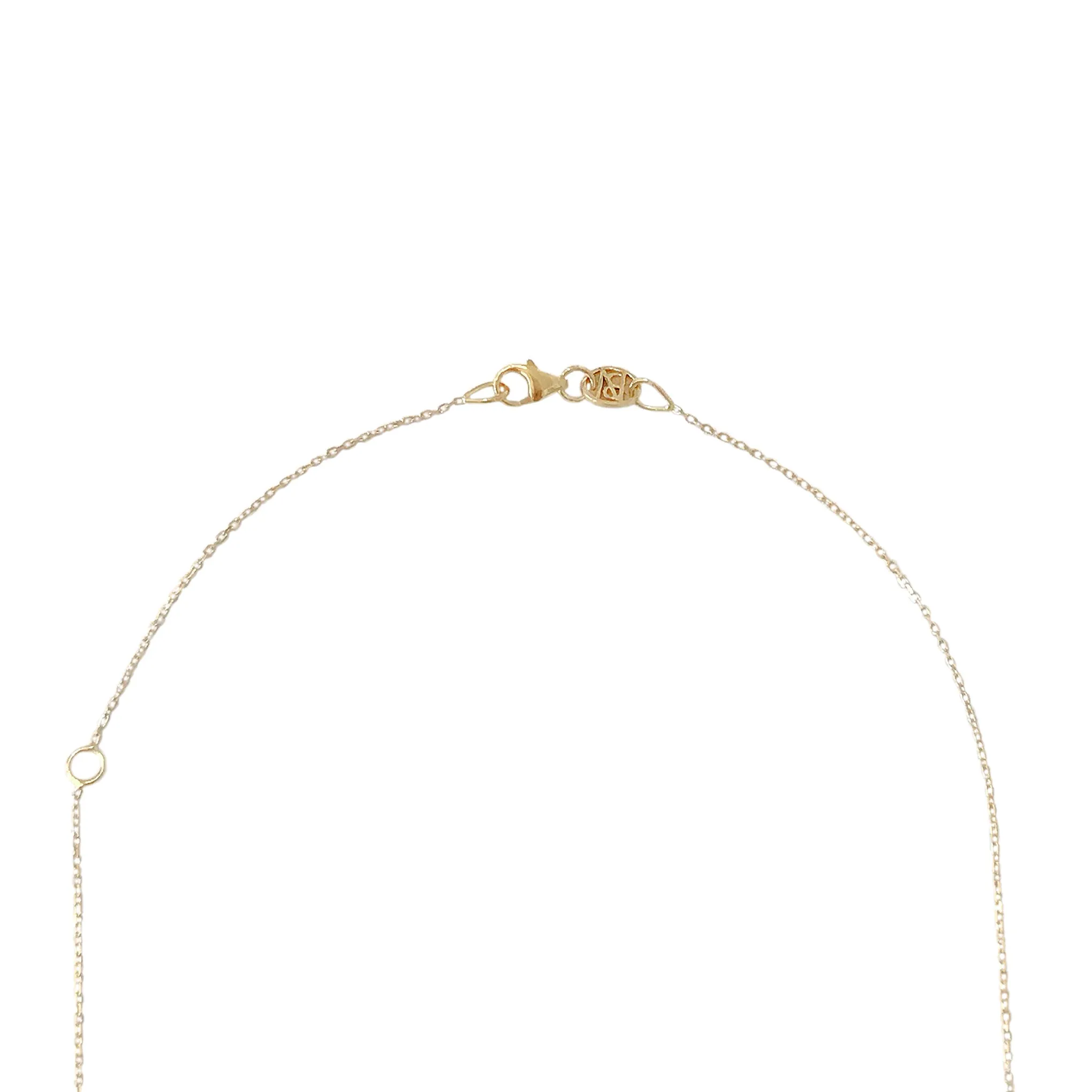 14K Gold Turquoise Heart Shape Frame Necklace, Medium Size