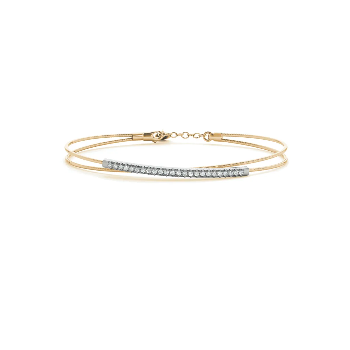 14k Italian Crisscross Diamond Bangle