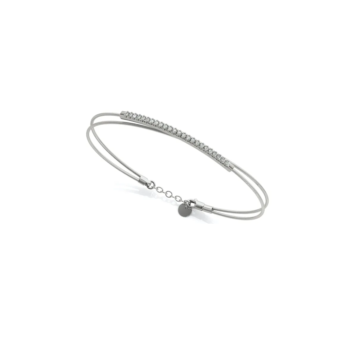 14k Italian Crisscross Diamond Bangle