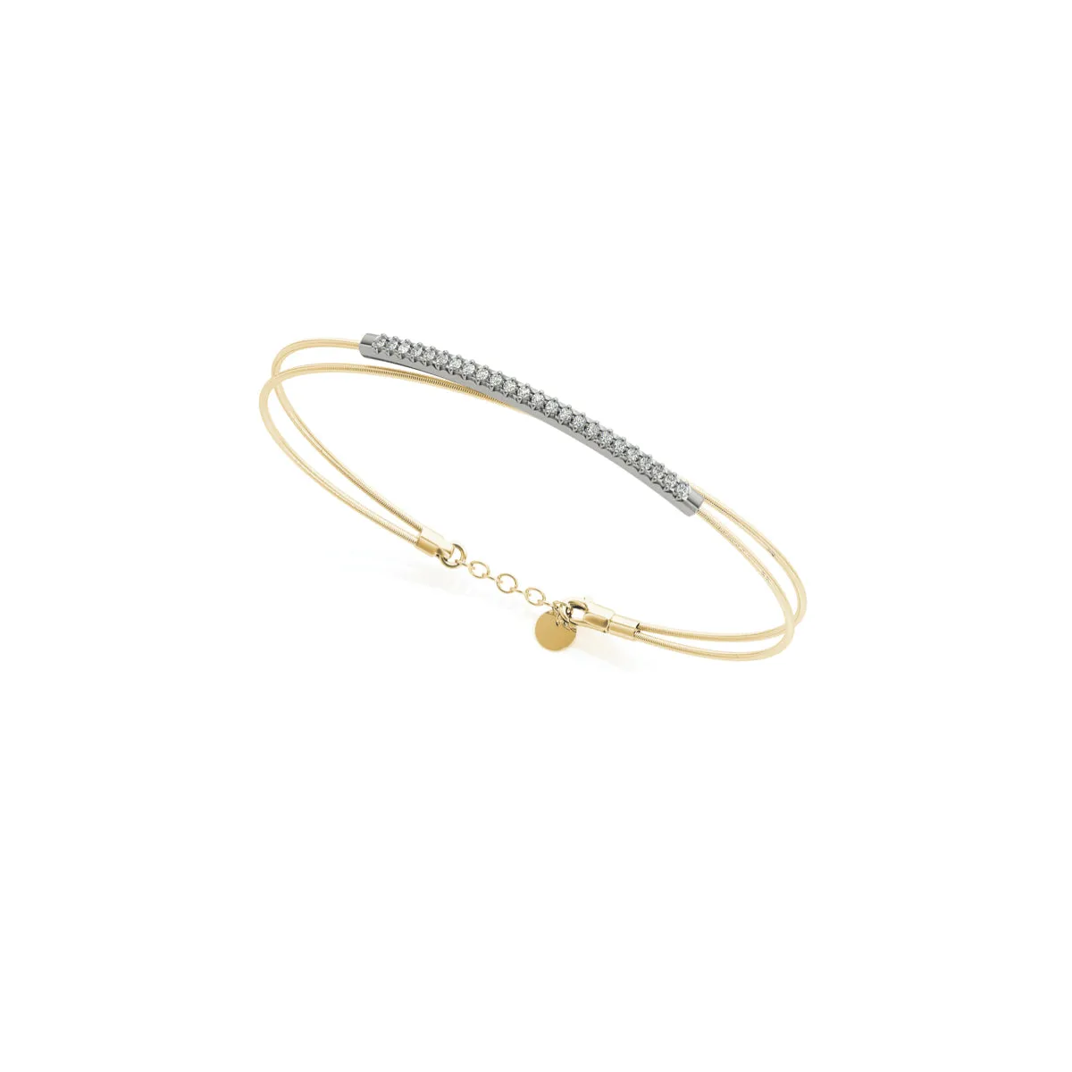14k Italian Crisscross Diamond Bangle