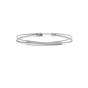 14k Italian Crisscross Diamond Bangle