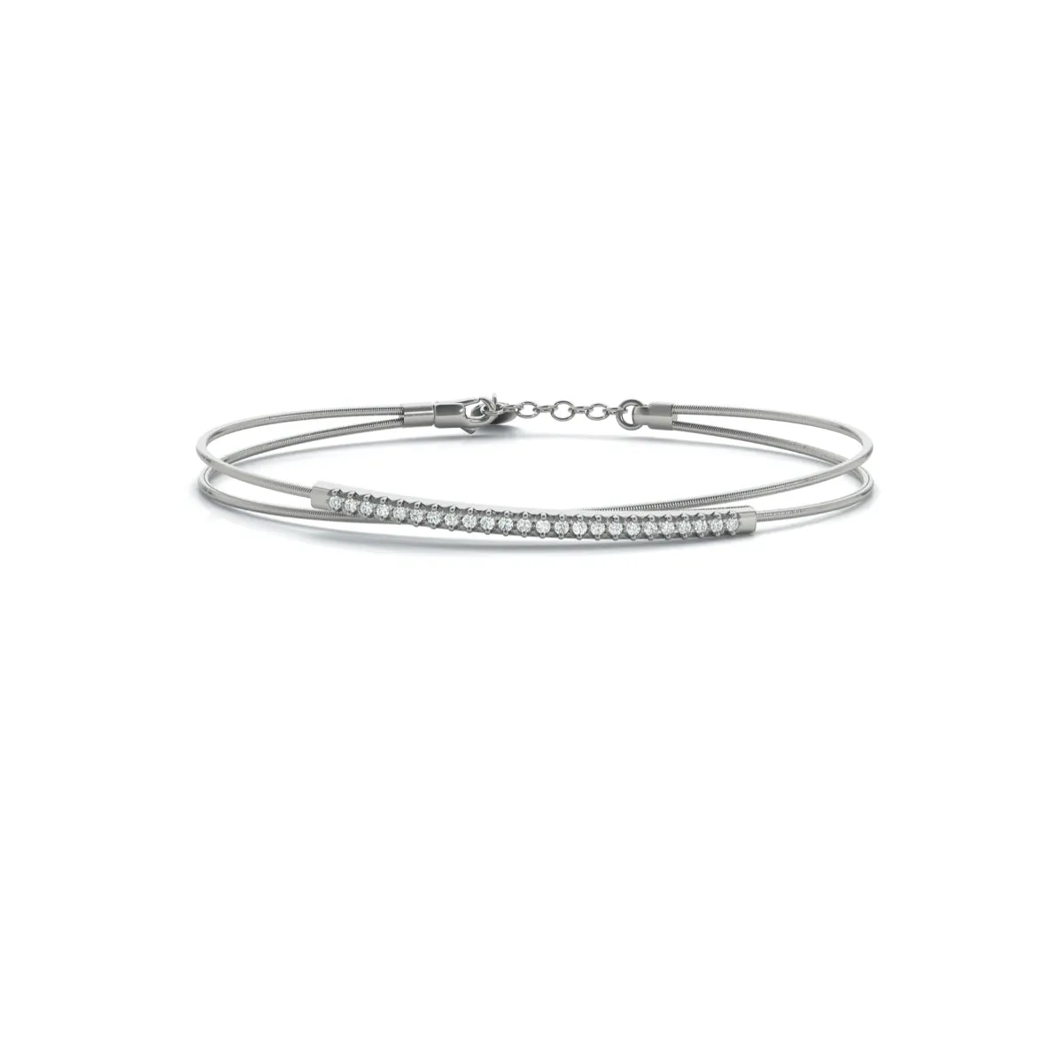 14k Italian Crisscross Diamond Bangle