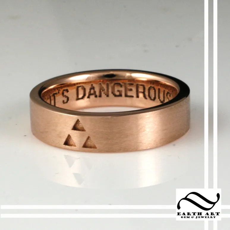 14k It's Dangerous to Go Alone -5mm wide Triforce Wedding Band