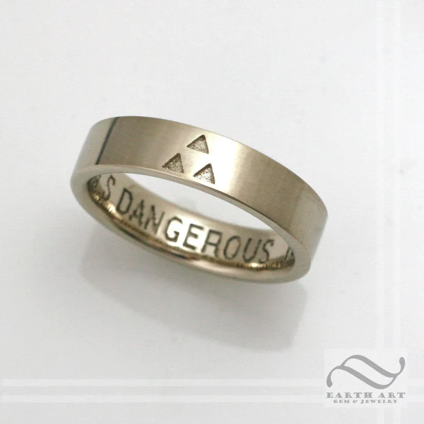 14k It's Dangerous to Go Alone -5mm wide Triforce Wedding Band