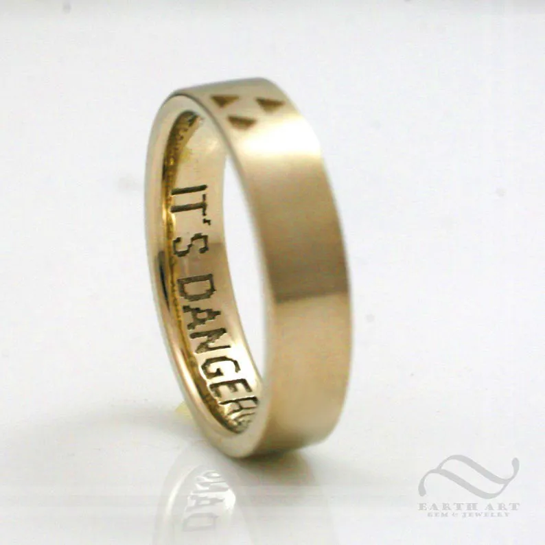 14k It's Dangerous to Go Alone -5mm wide Triforce Wedding Band