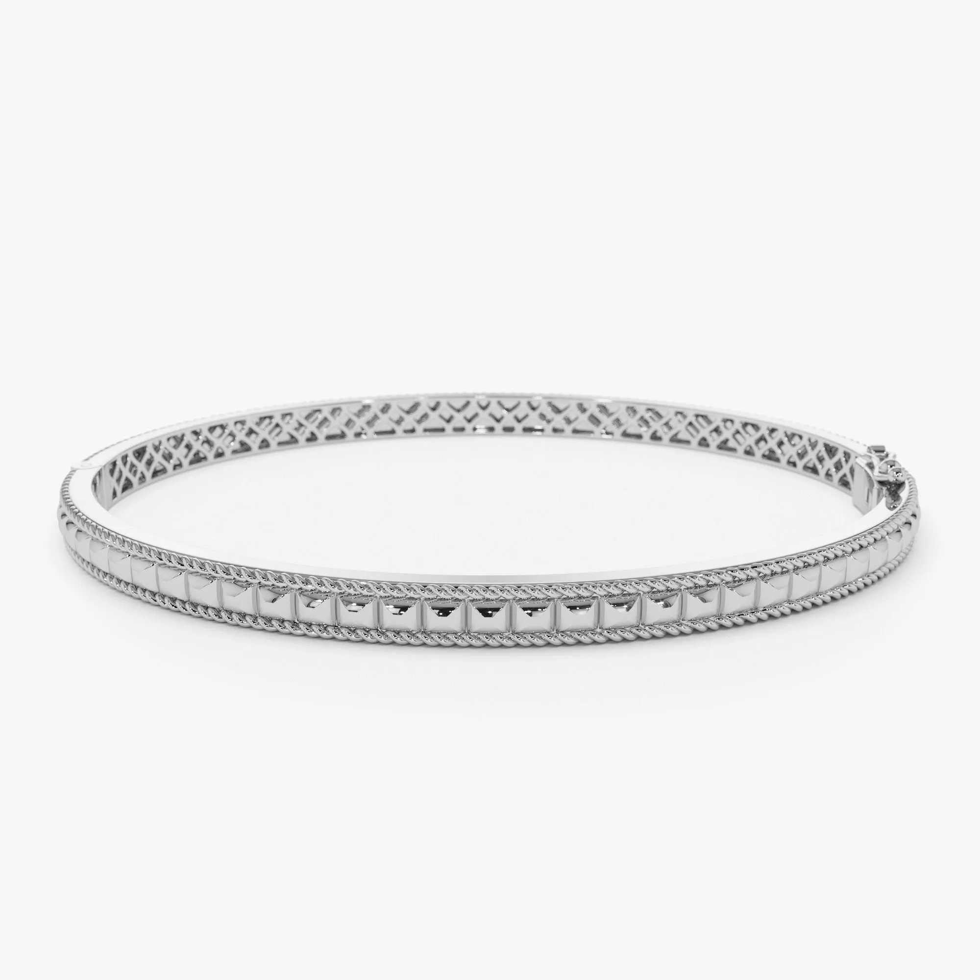 14k Pyramid Gold Bangle Bracelet