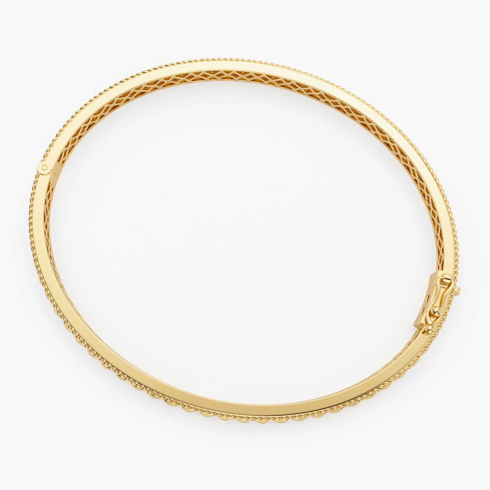 14k Pyramid Gold Bangle Bracelet