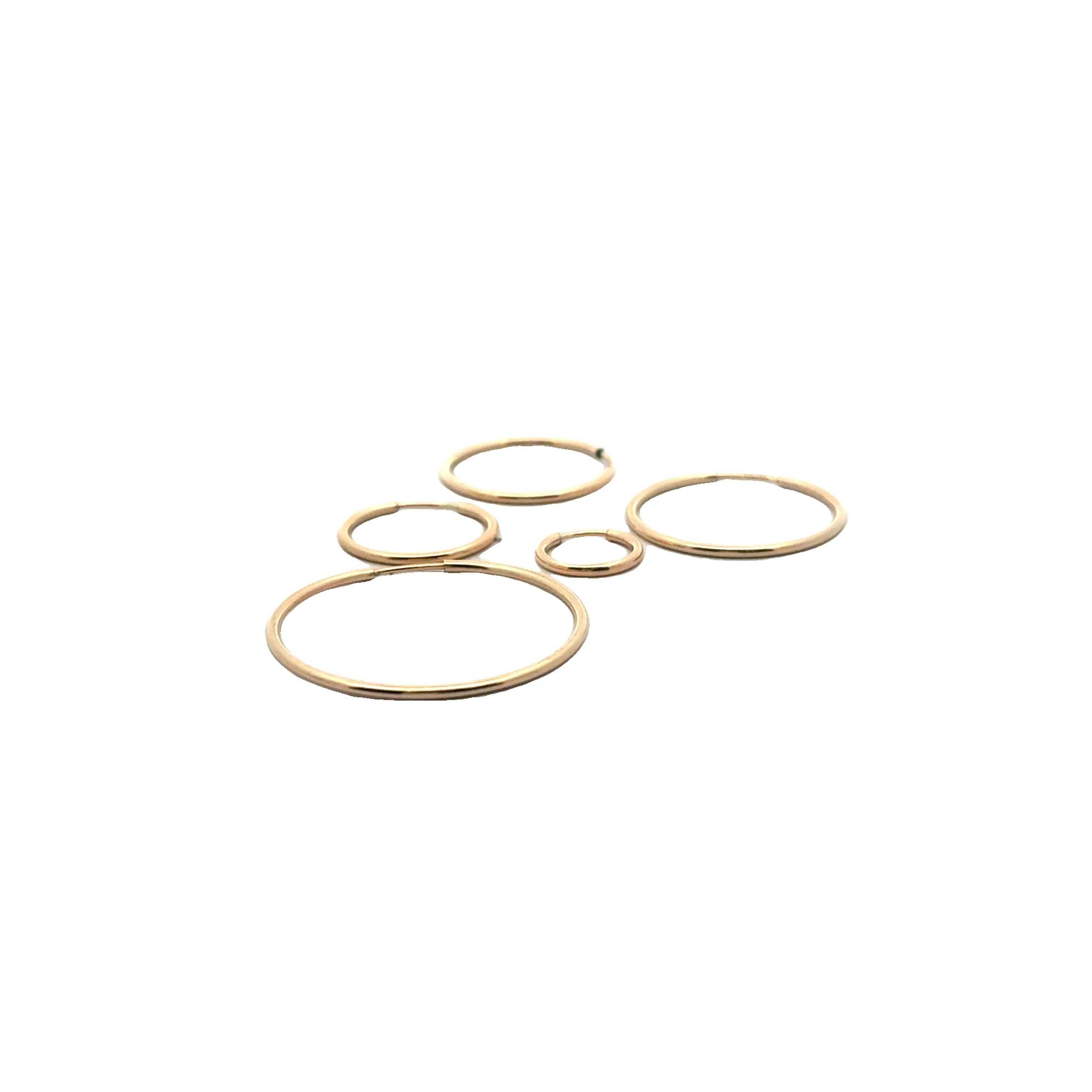 14K Real Gold Filled Hoops | Endless Hoop Earrings | Golf Filled Rings | Hoop Ear Rings | 4Pcs to 6Pcs/Pack | Sizes: 12,17,20,24 and 30mm