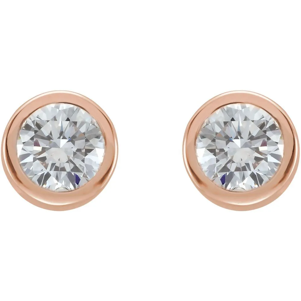 14k Rose Gold 1/3 CTW Diamond Earrings