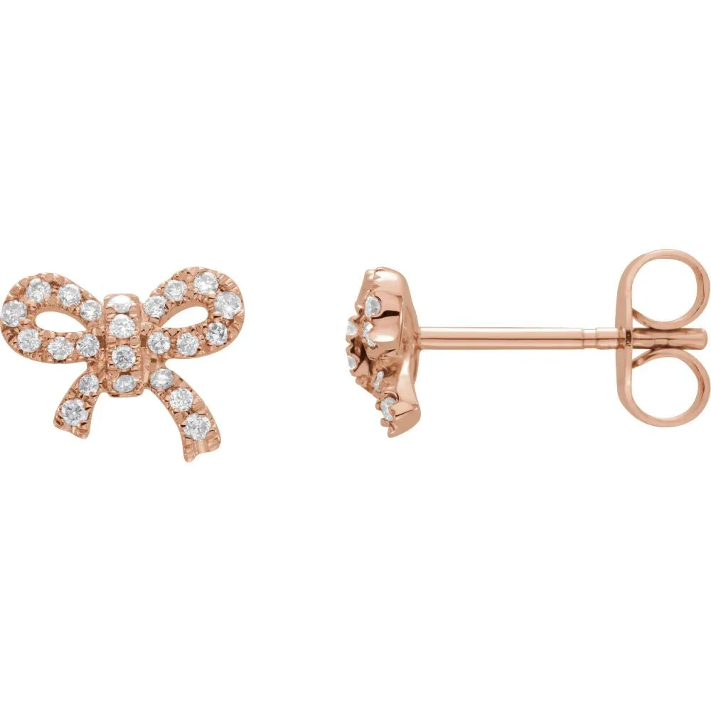 14k Rose Gold 1/5 CTW Diamond Earrings