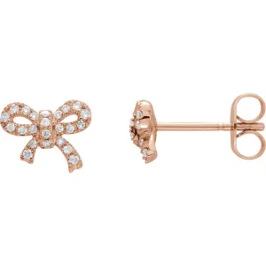 14k Rose Gold 1/5 CTW Diamond Earrings