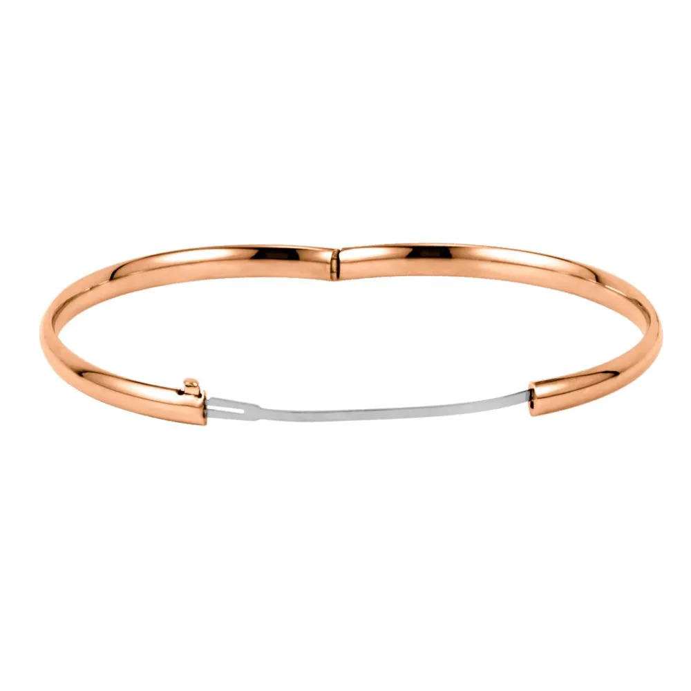 14k Rose Gold 4.75mm Hinged Bangle Bracelet